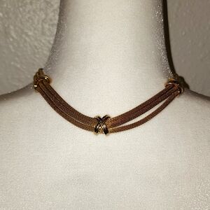 90s Goldtone Mesh Necklace
